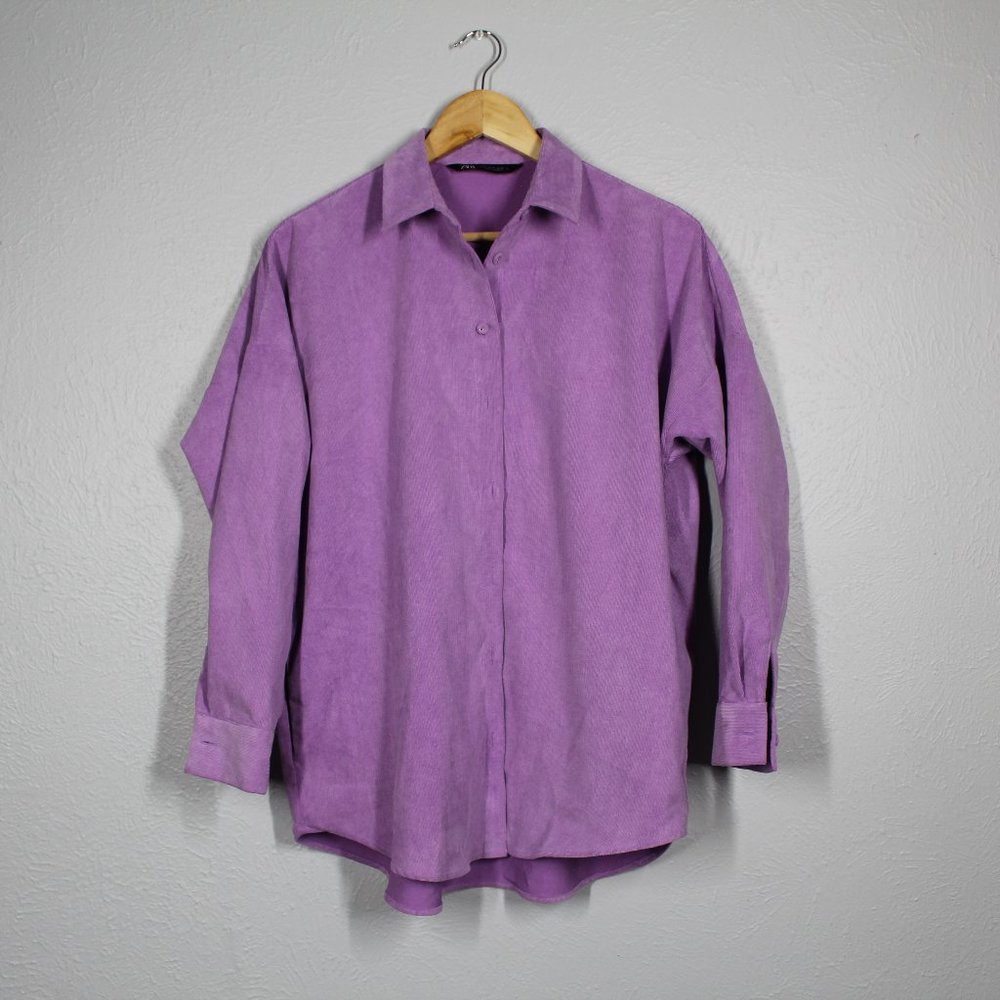 Zara - Lilac Button Up Blouse with pocket - Size XS